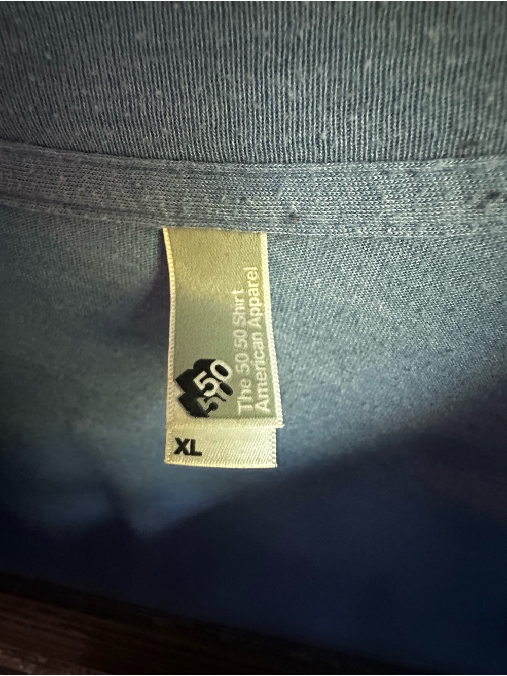 American Apparel Navy Blue T‑Shirt with White Tag - Picture 3 of 4